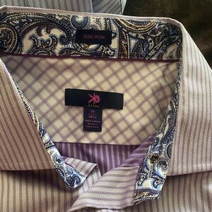 Purple Striped Men's Shirt 18 1/2 neck 2x